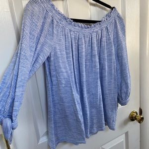 Cupio Blue and White Striped Top